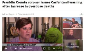 Franklin county issues warning after increase in overdose deaths.