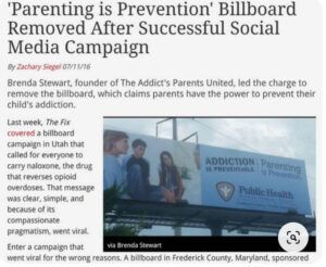 Parenting is prevention billboard removed after successful social campaign.